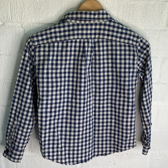 Lands' End Blue Gingham Button Up Shirt sz 8 - Picture 6 of 6